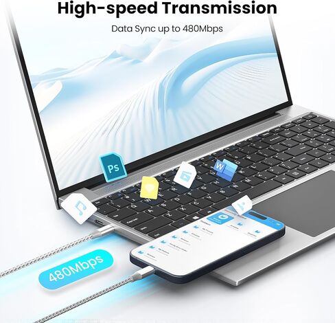 3 Pack 10FT USB C to USB C Cable Type C Charger Cable Nylon Braided Type C 60W in Saudi Arabia