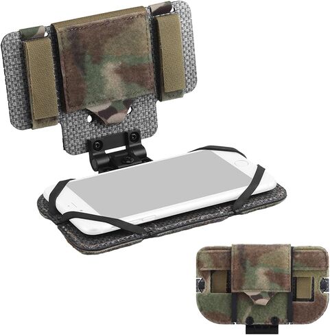 Tactical Plate Carrier MOLLE Vest Phone Holder Universal Cell Phone Chest Mount Pouch Adjustable Foldable Navigation Phone Board Attachment for 4.7"-6.7" Outdoor Sports Military (Camo) in Kuwait