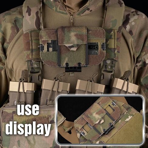 Tactical Plate Carrier MOLLE Vest Phone Holder Universal Cell Phone Chest Mount Pouch Adjustable Foldable Navigation Phone Board Attachment for 4.7"-6.7" Outdoor Sports Military (Camo) in Kuwait