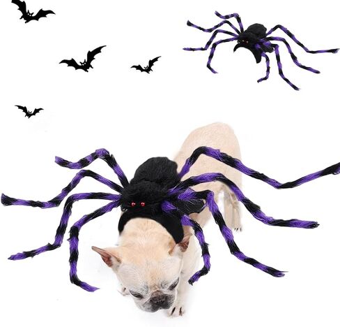 VHV Halloween Spider Costume for Dog Cat, Spider Decor Halloween Party Supply, Spider Cosplay Costumes with Adjustable Velcro for Halloween Pet Costume Halloween Decorations (Small) in Saudi Arabia