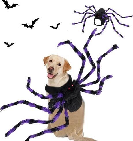 VHV Halloween Spider Costume for Dog Cat, Spider Decor Halloween Party Supply, Spider Cosplay Costumes with Adjustable Velcro for Halloween Pet Costume Halloween Decorations (Small) in Saudi Arabia