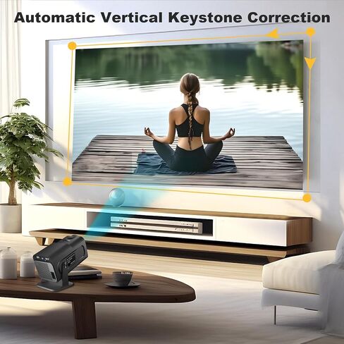 HY320 Mini Projector,Support 4K 1080P Portable Projector with Dual Band WIFI6 Bluetooth 5.0 Android 11, 200 ANSI Lumens, 180° Rotatable, Auto Keystone Correction, 85"-130" Screen Video Projector in Kuwait