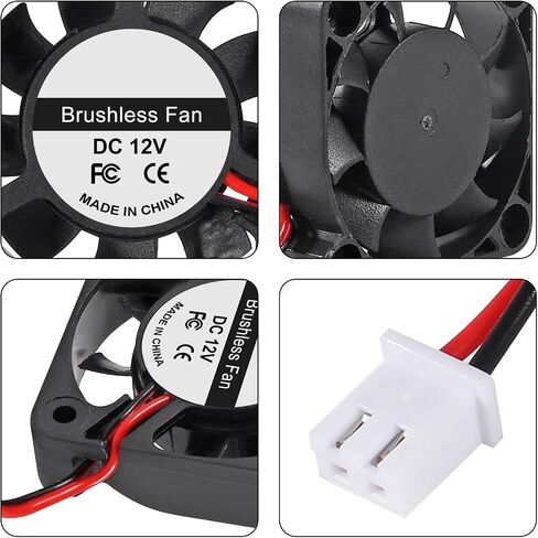 4Pcs 60mm Fan 6015 DC 12V 2.36in Brushless Cooling 60mm x 60mm x15mm Fan Cooler 2 Pin Fan for 3D Printer Extruder DIY Fan Computer CPU Cooling Fan in Saudi Arabia