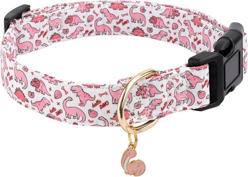 Cotton Dog Collar,Soft and Cute Puppy Collars with Lemon Patterned Design for Girl Female Boy Dogs,Adjustable Buckle Pet Collar for Small Medium Large Dogs (Yellow Lemon, Medium) in Kuwait