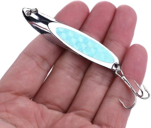 OriGlam 5pcs Fishing Lures Metal Spoons Hard Baits, Metal Fishing Lure Spinner Baits Fishing Spoons, Fishing Trout Lures Pike Trout Spoons for Salmon Trout Bass Pike in Saudi Arabia