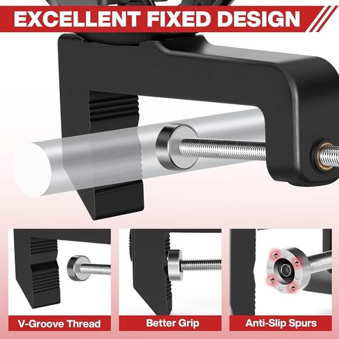 Fishing Rod Holders for Boat,Fishing Rod Holder with Enlarge Clamp can Hold 0.2"-5", Accommodate 2 Fishing Rods,360 Degree Adjustable Folding Holder,Fishing Present for Men in Kuwait