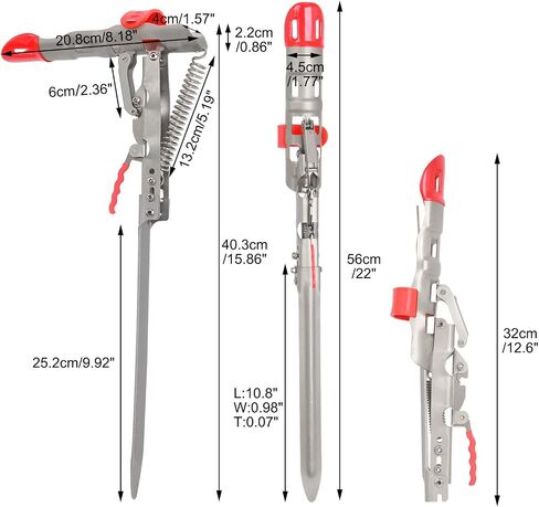 Amarine Made Automatic Spring Fishing Rod Holder 2 Pack Stainless Steel Fishing Pole Stand with Single Spring Loaded Tip-up Action for Ground Support Brackets in Saudi Arabia