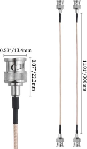 XINGYHENG 2Pcs BNC Male to BNC Male Connector Cable Nickel Plated Low Loss Coaxial Extension Cable 50 Ohm for Video Camera Antena System(1ft) in Saudi Arabia