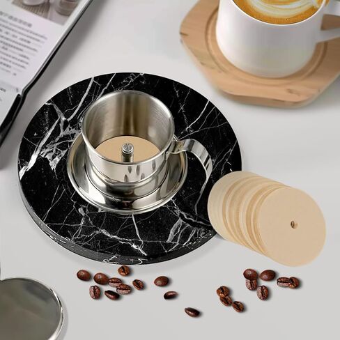 XKDOUS 288 عدد مرشحات القهوة Percolator، 3.75 بوصة مرشحات طبيعية غير مبيضة يمكن التخلص منها للقهوة، مرشحات القهوة القرصية لوعاء القهوة للتخييم in Kuwait