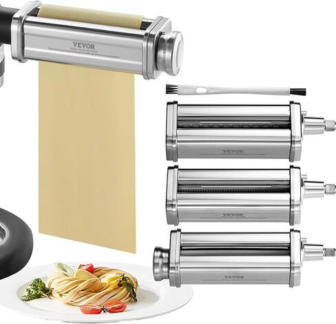 VEVOR Patsa Roller Attchemnt for KitchenAid Stand Mixer, Stainless Steel Pasta Maker Attachment, Pasta Maker Machine Accessory with 8 Adjustable Thickness Knob, KitchenAid Pasta Attachment by VEVOR in Saudi Arabia