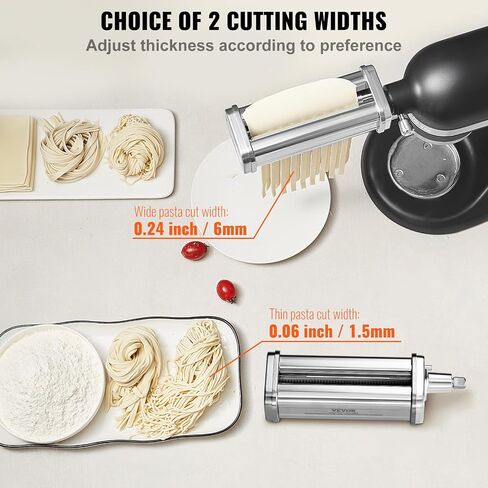 VEVOR Patsa Roller Attchemnt for KitchenAid Stand Mixer, Stainless Steel Pasta Maker Attachment, Pasta Maker Machine Accessory with 8 Adjustable Thickness Knob, KitchenAid Pasta Attachment by VEVOR in Saudi Arabia