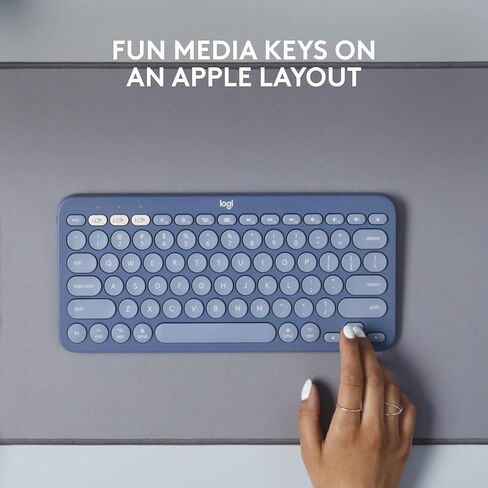 لوحة مفاتيح بلوتوث متعددة الأجهزة من لوجيتك K380 لجهاز Mac مع ملف تعريف نحيف مدمج، سهل التبديل، بطارية لمدة عامين، متوافق مع MacBook Pro/Air/iMac/iPad - Blueberry (متجدد) in Saudi Arabia