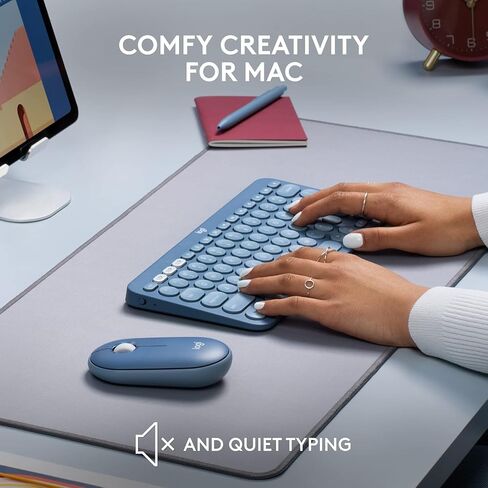 لوحة مفاتيح بلوتوث متعددة الأجهزة من لوجيتك K380 لجهاز Mac مع ملف تعريف نحيف مدمج، سهل التبديل، بطارية لمدة عامين، متوافق مع MacBook Pro/Air/iMac/iPad - Blueberry (متجدد) in Saudi Arabia