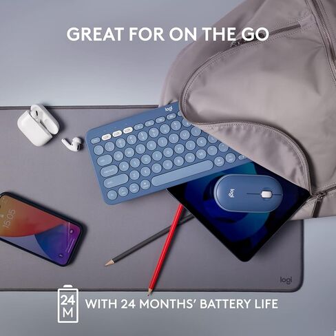 لوحة مفاتيح بلوتوث متعددة الأجهزة من لوجيتك K380 لجهاز Mac مع ملف تعريف نحيف مدمج، سهل التبديل، بطارية لمدة عامين، متوافق مع MacBook Pro/Air/iMac/iPad - Blueberry (متجدد) in Saudi Arabia