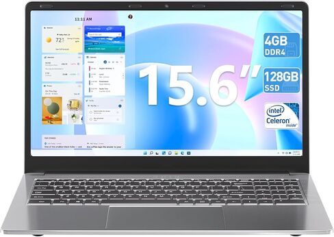 SGIN 15.6 Inch Display 4GB DDR4 RAM+128GB SSD Laptop, Notebook with Celeron Quad Core Processor, UHD Graphics 600, Mini HDMI, Webcam, USB3.0, WiFi, Bluetooth 4.2, 5000mAh(Sliver) in Kuwait