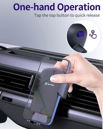 حامل هاتف لسيارتك، مع مشبك تهوية مطور، حامل هاتف قوي للسيارة بدون استخدام اليدين، حامل عالمي للهاتف الخلوي مناسب لهاتف iPhone Android وجميع الهواتف الذكية، أسود داكن in Kuwait