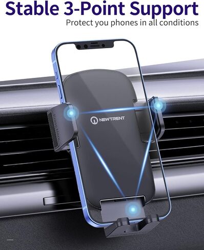 حامل هاتف لسيارتك، مع مشبك تهوية مطور، حامل هاتف قوي للسيارة بدون استخدام اليدين، حامل عالمي للهاتف الخلوي مناسب لهاتف iPhone Android وجميع الهواتف الذكية، أسود داكن in Kuwait