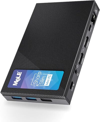MeLE Quieter3C Fanless Mini PC. Windows 11 Pro Celeron N5105 8GB 128GB, Micro Computer Full Function Type C PD3.0, Small Form Factor Desktop WiFi6 Ethernet PXE Unlock BIOS Industrial Office Media in Kuwait