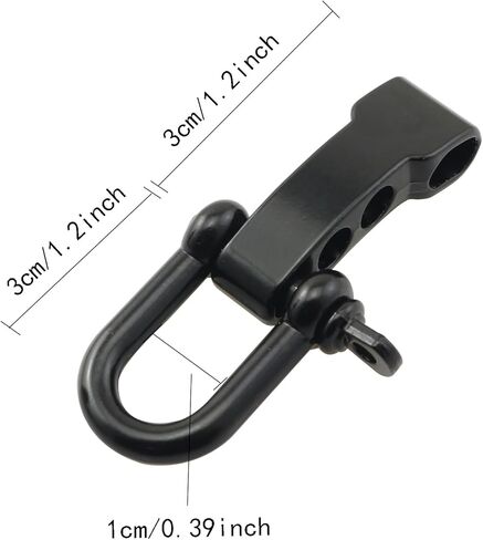 4 قطع من سبيكة المظلة بإبزيم سلكي قابل للتعديل على شكل حرف D وإبزيم من سبائك الزنك للاستخدام في الهواء الطلق DIY مظلة حبل سوار باراكورد للتخييم باللون الأسود in Kuwait