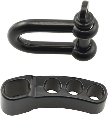 4 قطع من سبيكة المظلة بإبزيم سلكي قابل للتعديل على شكل حرف D وإبزيم من سبائك الزنك للاستخدام في الهواء الطلق DIY مظلة حبل سوار باراكورد للتخييم باللون الأسود in Kuwait