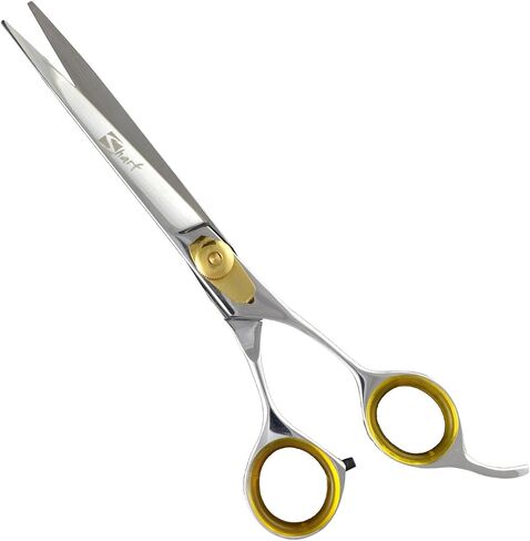 Sharf Gold Touch Pet Grooming Shear, 8.5 Inc Grooming Shear, 8.5 Inch Dog Grooming Curved Scissors for Dogs, 440 Japanese Steel Curved Shears in Kuwait