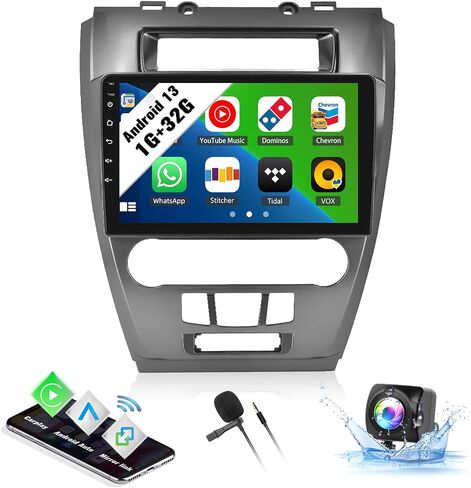 SIXWIN 1G+32G Android 13 Car Radio for Ford Fusion Mondeo Mustang 2009-2012 10.1 Inch Touch Screen with CarPlay Android Auto Mirror Link Bluetooth FM GPS Navigation HiFi WiFi SWC Backup Camera MIC in Saudi Arabia