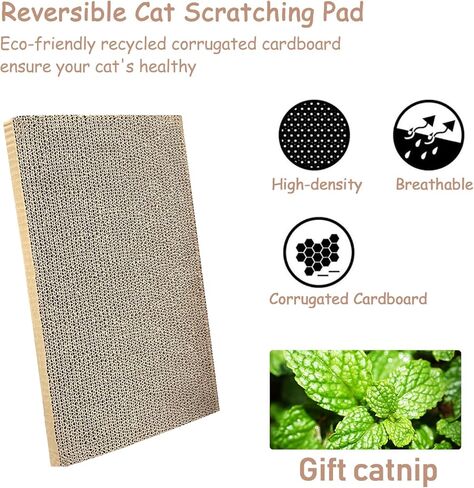 وسادة خدش للقطط من Sutekus مع صندوق وسادات خدش سرير خدش مموج مع صندوق خدش للقطط يمكنك صنعه بنفسك من النعناع البري in Kuwait