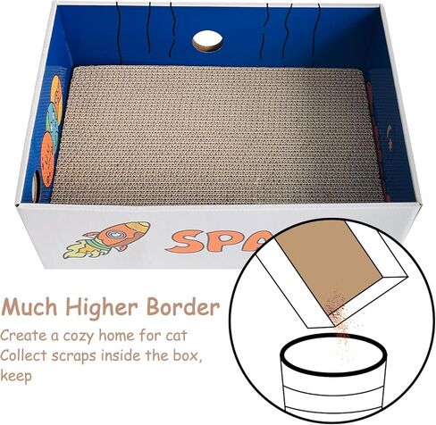 وسادة خدش للقطط من Sutekus مع صندوق وسادات خدش سرير خدش مموج مع صندوق خدش للقطط يمكنك صنعه بنفسك من النعناع البري in Kuwait