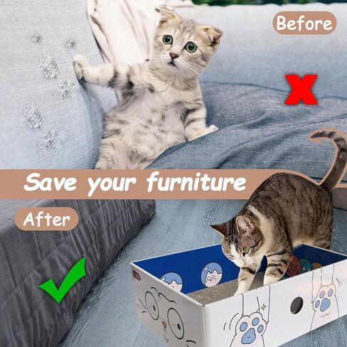 وسادة خدش للقطط من Sutekus مع صندوق وسادات خدش سرير خدش مموج مع صندوق خدش للقطط يمكنك صنعه بنفسك من النعناع البري in Kuwait