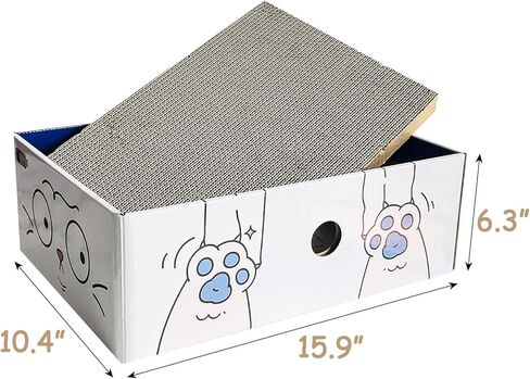 وسادة خدش للقطط من Sutekus مع صندوق وسادات خدش سرير خدش مموج مع صندوق خدش للقطط يمكنك صنعه بنفسك من النعناع البري in Kuwait