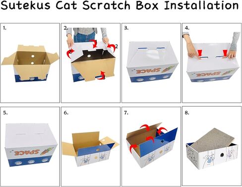 وسادة خدش للقطط من Sutekus مع صندوق وسادات خدش سرير خدش مموج مع صندوق خدش للقطط يمكنك صنعه بنفسك من النعناع البري in Kuwait