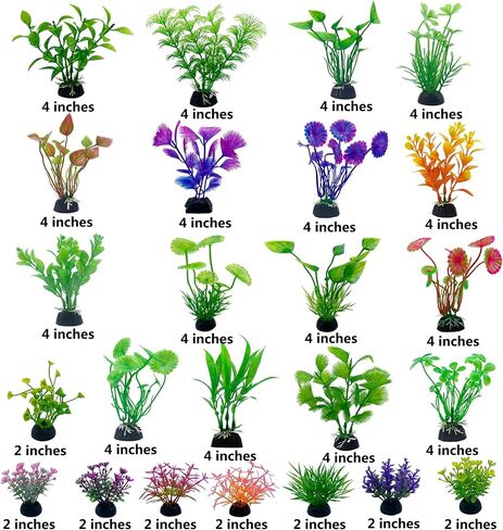 TANOMA Fish Tank Accessories Decorations Plants, Artificial Aquarium Plants Plastic for Betta Fish in Kuwait