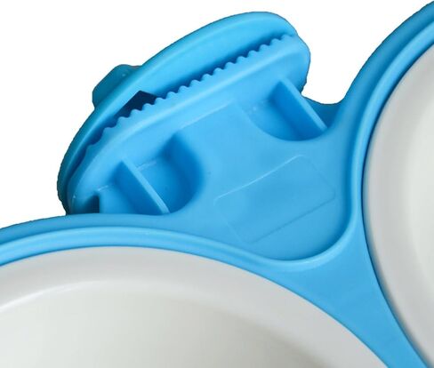 Pet Durable Bowl Cage Bowl,Pet Food Water Removable Bowls with Bolt Holder Hanging Cage Coop Cup Non-Skid Feeder Set Double Diners Portable for Feeding Dogs Cats Birds, Blue in Saudi Arabia