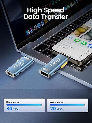 محركات أقراص فلاش بسعة 64 جيجابايت مخصصة لهاتف iPhone، مع محول USB C لهاتف iPhone 15، وتخزين شريحة الذاكرة للصور ومقاطع الفيديو المتوافقة مع iPhone iPad Android وأجهزة الكمبيوتر (أزرق) in Saudi Arabia