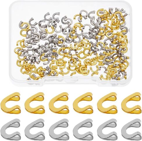 SUPERFINDINGS 200 قطعة بلونين لصيد الأسماك الدوارة Clevis وصلات نحاسية على شكل حرف U للمياه العذبة شفرة دوارة مضمنة مع فتحة 1 مم لملعقة الصيد الدوارة in Saudi Arabia