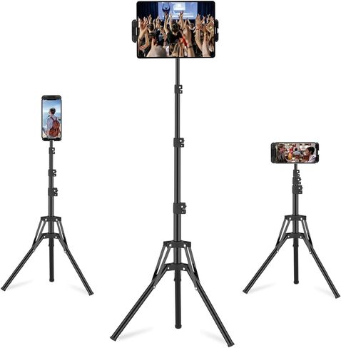 Cenawin 63" Tripod Floor Stand, Adjustable iPad Tripod Stand Holder, with 360° Rotating Tripod Mount for iPad Pro iPad Air iPad Mini 4.7-13.5" Tablet and Smartphones in Kuwait