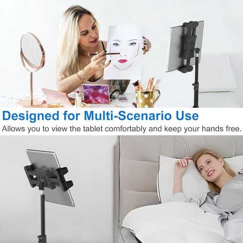 Cenawin 63" Tripod Floor Stand, Adjustable iPad Tripod Stand Holder, with 360° Rotating Tripod Mount for iPad Pro iPad Air iPad Mini 4.7-13.5" Tablet and Smartphones in Kuwait