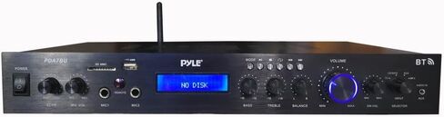 Pyle Home Theater Amplifier Audio Bluetooth MP3/USB/SD/AUX/FM Receiver System, with 4x Pyle 3.5'' 200 Watt 3-Way Weather Proof Mini Box Speakers (Black), Enrock Audio 16-Gauge 50 Foot Speaker Wire in Saudi Arabia