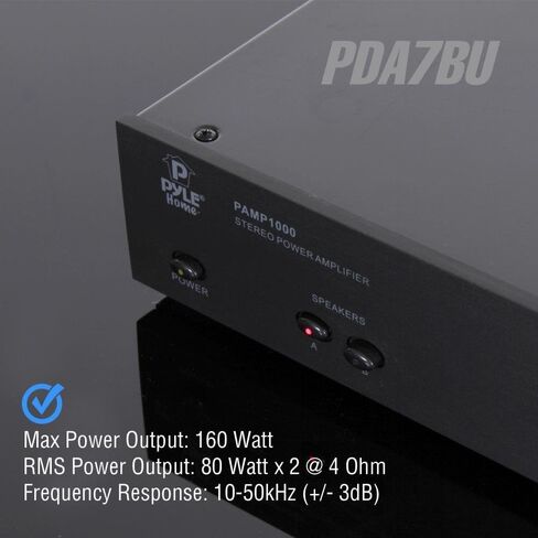 Pyle Home Theater Amplifier Audio Bluetooth MP3/USB/SD/AUX/FM Receiver System, with 4x Pyle 3.5'' 200 Watt 3-Way Weather Proof Mini Box Speakers (Black), Enrock Audio 16-Gauge 50 Foot Speaker Wire in Saudi Arabia