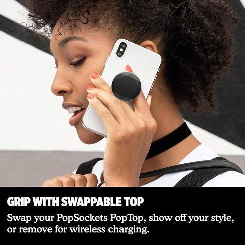 PopSockets: PopGrip - Expanding Stand and Grip with a Swappable Top for Smartphones and Tablets - (Aluminum Diamond Ultra Mint) in Saudi Arabia