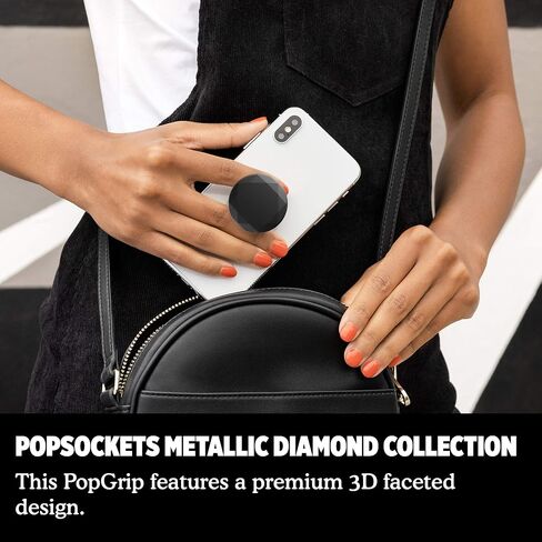 PopSockets: PopGrip - Expanding Stand and Grip with a Swappable Top for Smartphones and Tablets - (Aluminum Diamond Ultra Mint) in Saudi Arabia
