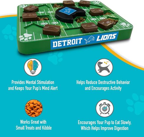 Pets First NFL Detroit Lions Large Puzzle Toy, Dog Puzzle Treat Toy, New Large Size, Interactive Dog Treat Toy, Dog Slow Feeding Toy in Saudi Arabia