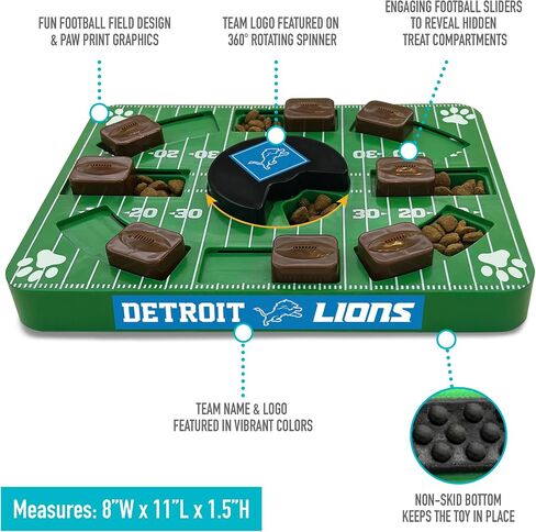 Pets First NFL Detroit Lions Large Puzzle Toy, Dog Puzzle Treat Toy, New Large Size, Interactive Dog Treat Toy, Dog Slow Feeding Toy in Saudi Arabia