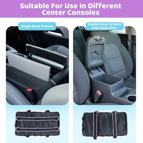 Dog Car Seat for Small Dogs, Center Console Dog Bed, Dog Car Booster Seat with Soft Cushion & Storage Pockets, Puppy Car Seat Support Pet Up to 10lbs (Black) in Saudi Arabia