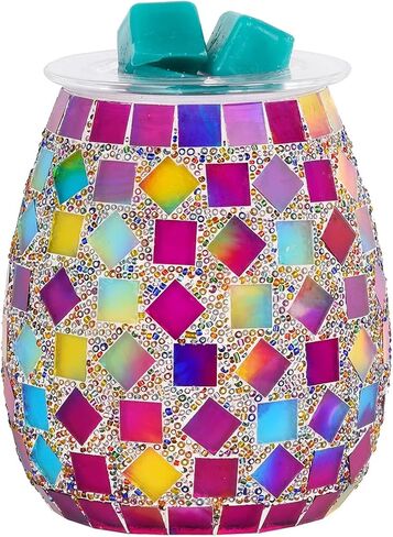 Mosaic Glass, Wax melt Warmer, Electric Oil Burner, Candle Wax Warmer, Wax Warmer for Scented Wax, for Essential Oils Burner & Premium Wax Melts Burner in Saudi Arabia