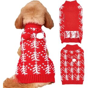 Jecikelon متماسكة عيد الميلاد الكلب سترة للكلاب الصغيرة الشتاء تريكو جرو الملابس الناعمة الدافئة السترة الحيوانات الأليفة ملابس هزلي القط الملابس (متوسطة، أخضر) in Kuwait