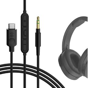 Geekria USB-C Digital to Audio Cable with Mic Compatible with Skullcandy Hesh Evo, Hesh ANC, Riff 2 Cable, Replacement Type-C Aux Audio Cord with Inline Microphone and Volume Control (4 ft/1.2 m)