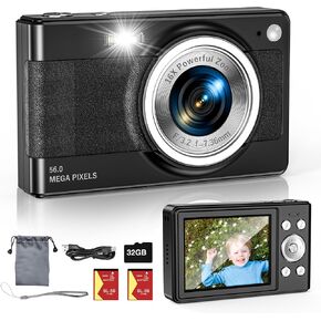 Digital Camera, Digital Point and Shoot Camera withZoom Anti Shake, Compact Small Camera for Boys Girls Kids