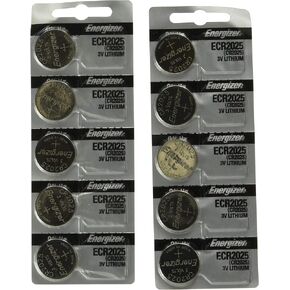 Energizer CR2025 3V Lithium Coin Battery 10 Pack (2 Packs of 5)