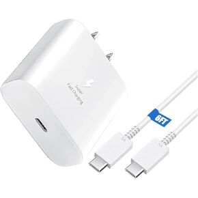 Galaxy Tab S9/A9 S24 S23 S22 S21 Ultra/Plus/FE Note20/10 A55 A15 Z Fold6/Z Flip6 i.Phone 16/15 Google Pixel 9/8 45W USB C Wall Charger Block for Samsung Galaxy S24+ Type C Charger Super Fast Charging